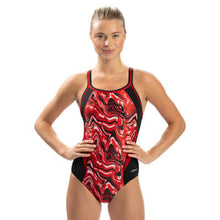 Load image into Gallery viewer, DOLFIN Reliance Blaze Red Color Block DBX Back One Piece