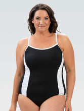 Load image into Gallery viewer, Dolfin Aquashape Black Straight Back Moderate Lap Suit One Piece
